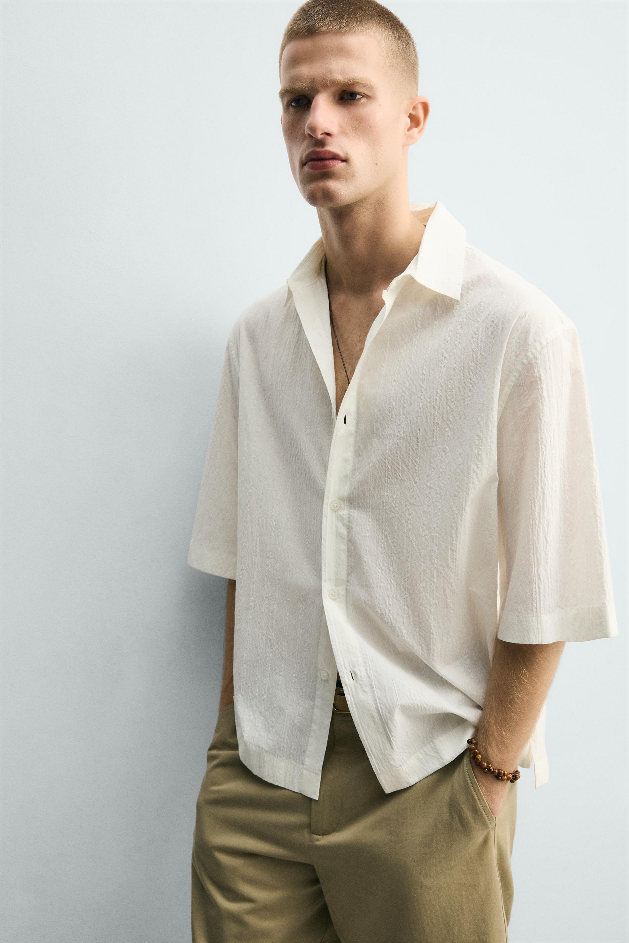 BOXY FIT TEXTURED SHIRT